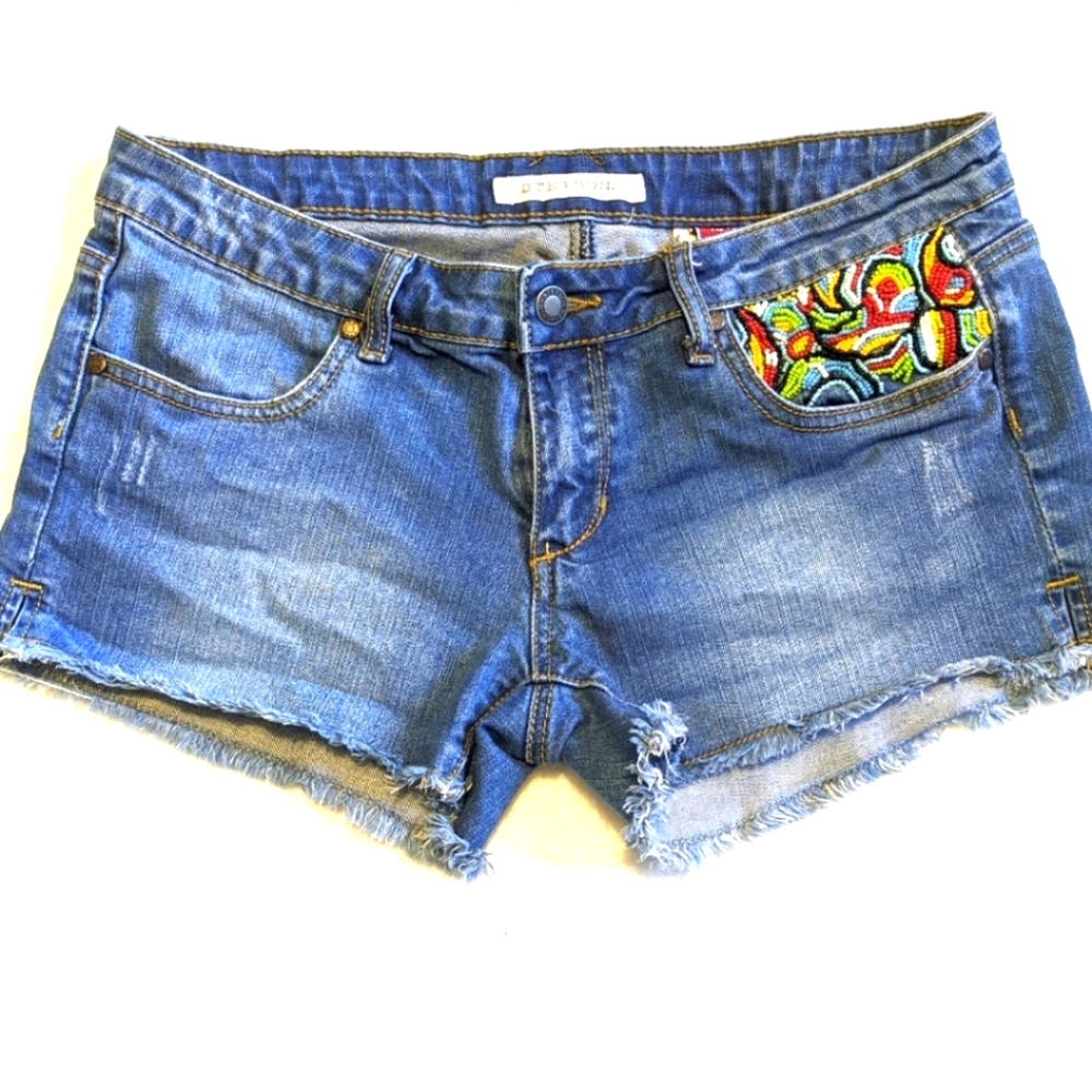STETSON Beaded jean shorts